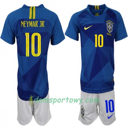 Koszulka Brazylia Neymar JR 10 Dziecięcy Wyjazdowe Koszulki Piłkarskie Mistrzostwa Świata 2018